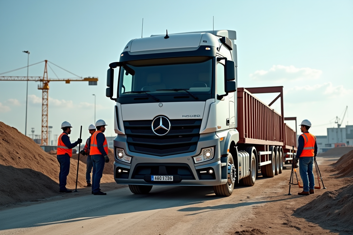 Camion de 3 5 tonnes sur un chantier en activité