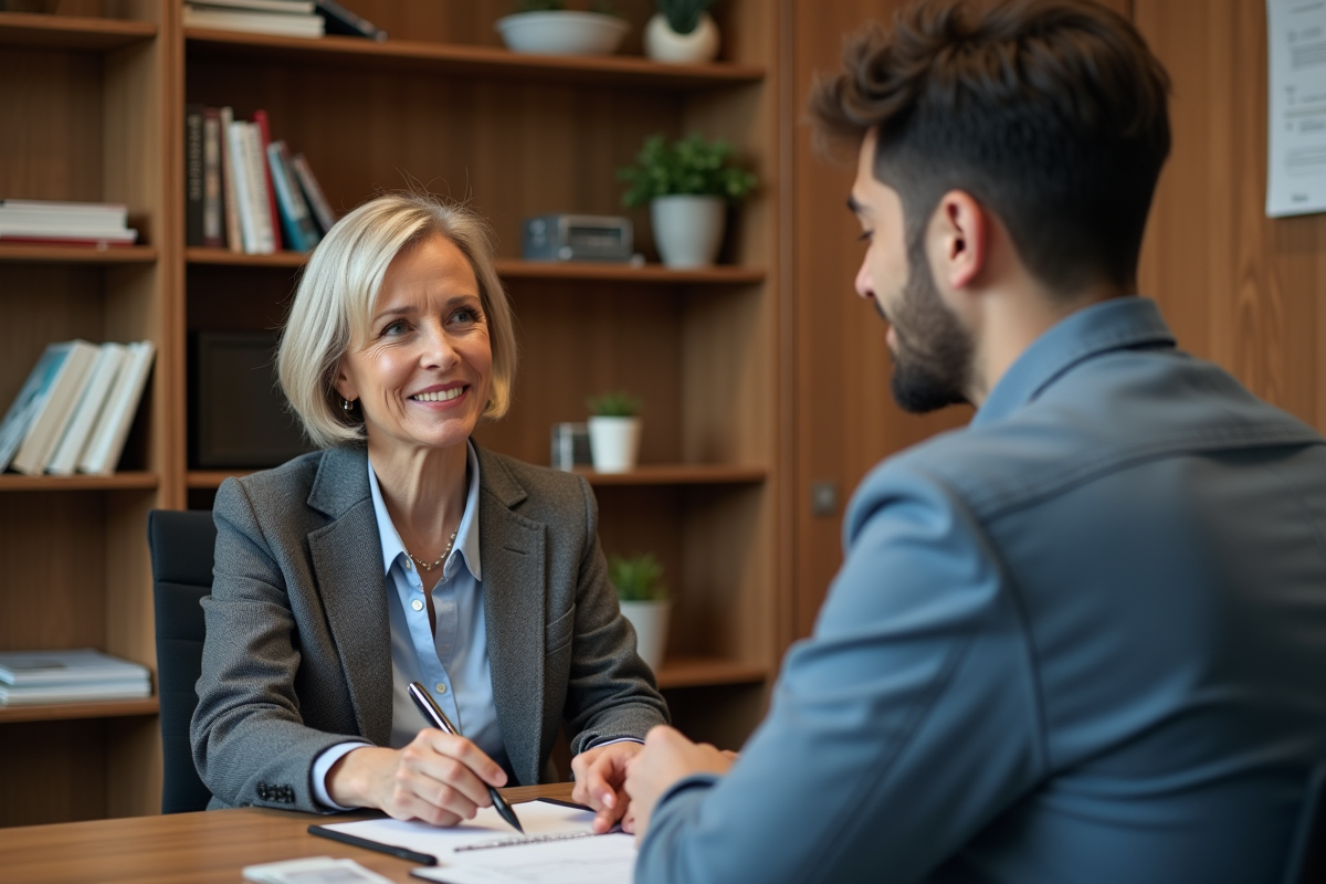Coach de carrière en entretien individuel avec un employé