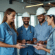 Groupe de professionnels divers dans un bureau moderne