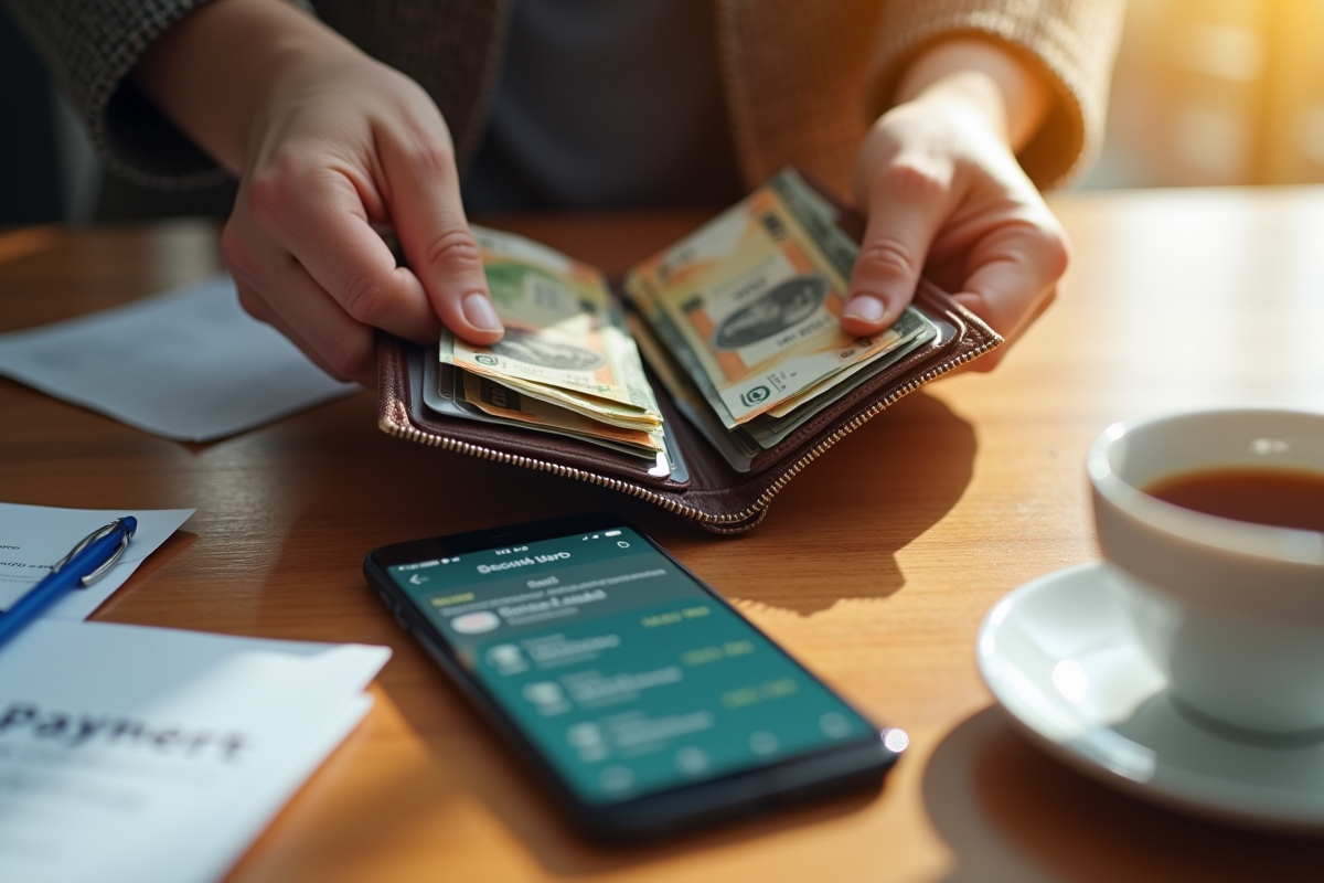 Mains tenant un portefeuille avec des dollars canadiens